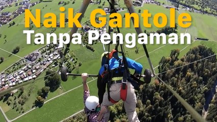 Detik-detik Menegangkan Lelaki Bergelantungan di Udara Lupa Pakai Sabuk Pengaman