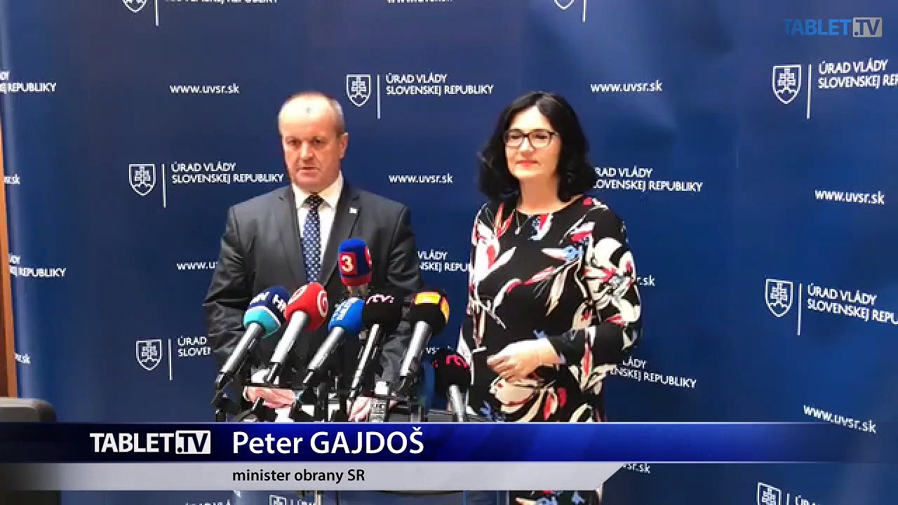 Vyhlásenie ministerky školstva M.Lubyovej a ministra obrany P.Gajdoša