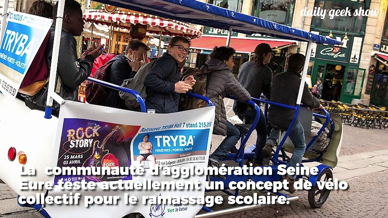 En Normandie, certaines enfants vont à l'école en vélo-bus !