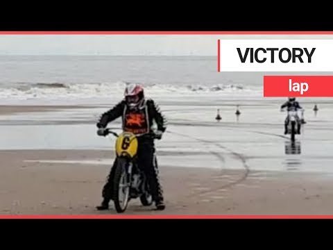 Brave biker returns to scene of horrific accident to perform heroic lap | SWNS TV