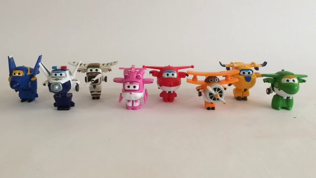 8 Super Wings Mini Transforming Robot Airplanes Jett Donny Jerome Dizzy Paul Mira Bello Albert