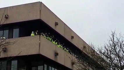 Bar-le-Duc : les manifestants dans le bâtiment des roses, occupé en partie par la Chambre d'Agriculture de la Meuse