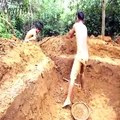 Building a unique foot shaped swimming pool