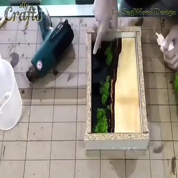 Wood and epoxy resin led lamp