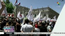 Trabajadores públicos chilenos continúan con paro nacional