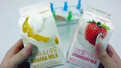 바나나 딸기 우유 컬러 아이스크림 만들기! 요리 소꿉 놀이 장난감 DIY How to Make 'Strawberry Banana Milk Ice Cream' Recipe Toys