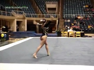 College gymnast during floor routine