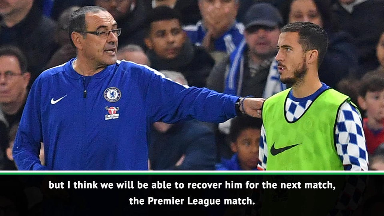 Sarri 'worried' by Hazard injury as he rules out Chelsea star