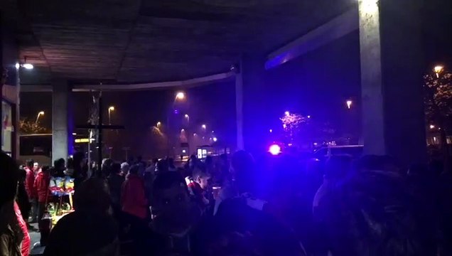 Sporting-Tenerife: Llegada del Tenerife a El Molinón