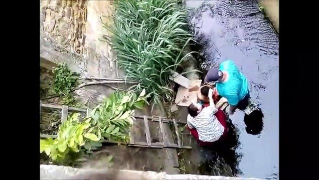 Resgate de criança que caiu em córrego em Cachoeiro de Itapemirim