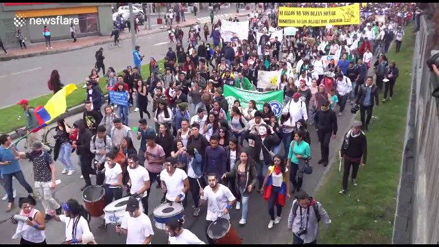 Colombian police fire tear gas at university students during nation-wide protests