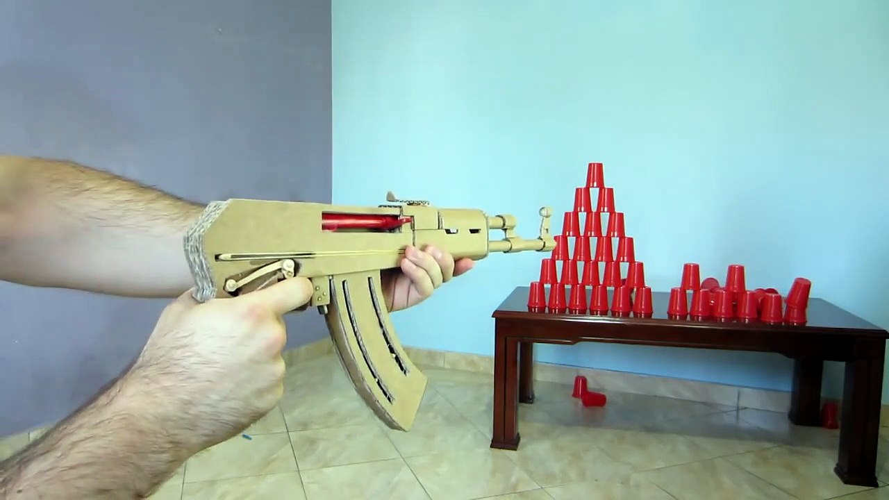 How To Make Cardboard AK47 That Sh00ts - With Magazine