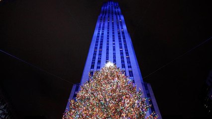 New York: Weihnachtsbaum-Lichter vor Rockefeller Center angezündet