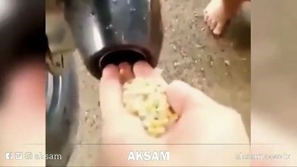 Motosiklet egzozunda mısır patlattılar