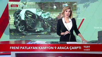 Ankara'da Freni Patlayan Kamyon 9 Araca Çarptı