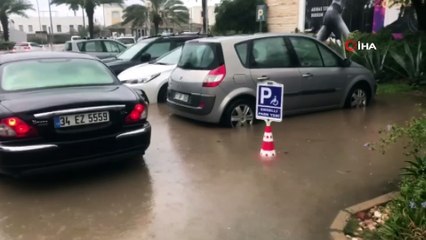 Bodrum sular altında kaldı... Dolunun etkili olduğu bölgede şelaler oluştu