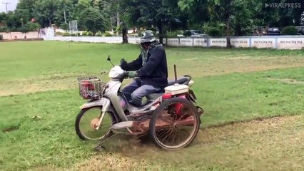 Modified Motorcycle Sit-On Lawnmower