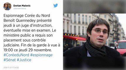 Sénat. Le haut fonctionnaire soupçonné d’espionnage va être présenté à un juge d’instruction.