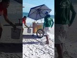 Carrinho de milho pega fogo na Praia do Francês