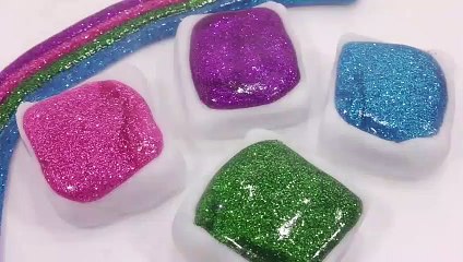 DIY How To Make plastic Color Glitter Slime Learn the Recipe PomPom !! 물라스틱+반짝이 액체괴물 만들기 흐르는 점토