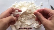 WHITE SOAP WHITTLING AND BREAKING SOAP NO KNIFE/KNIFE- ASMR