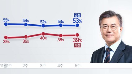 문재인 대통령 지지율 53% / YTN