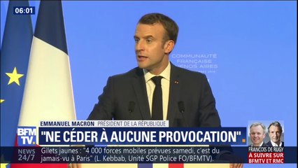 Macron: "il ne faut céder à aucune provocation"