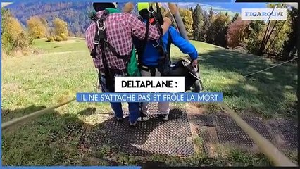  Deltaplane - il n'est pas attaché pendant le vol et frôle la mort! 
