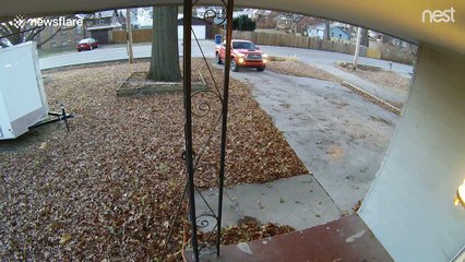 Wife crashes into husband's car before they've even left the driveway