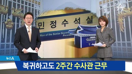 특별감찰반원, 복귀하고도 2주간 수사관 근무