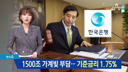 1500조 원 가계빚 부담…한은, 기준금리 1.75%