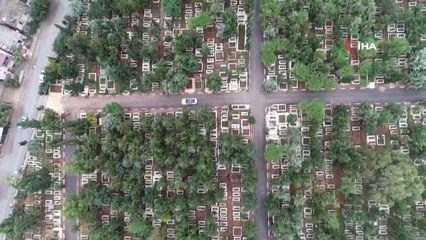 Sular Altında Kalan Mezarlar Havadan Görüntülendi
