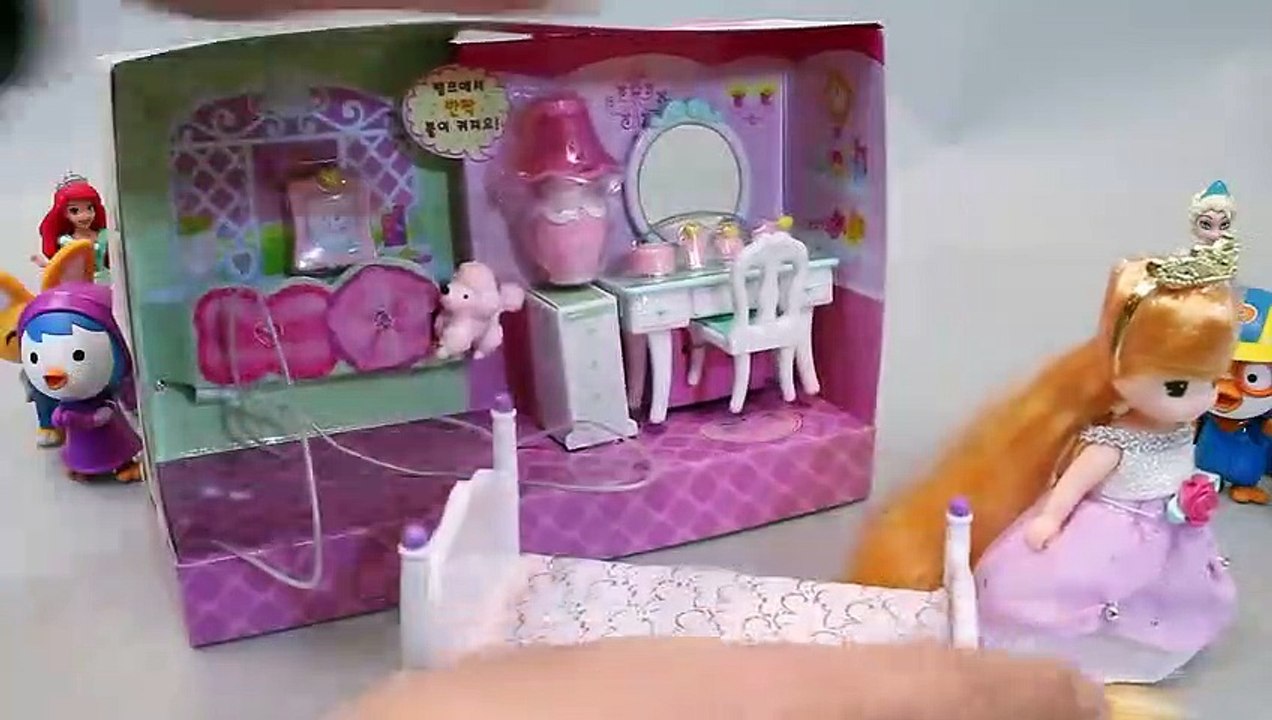 리틀미미 라푼젤 공주 인형놀이 겨울왕국 뽀로로 엘사 미미월드 장난감 Princess Dress Up Doll Play Toys for Kids