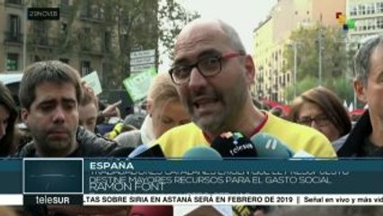 Trabajadores catalanes exigen mayor presupuesto para el gasto social