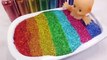 Glitter Slime Learn Colors & Baby Doll Bath Time Brush Your Teeth Surprise Eggs Toys