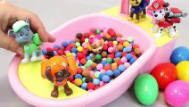 Baby Doll Bath Time Glitter Slime Learn Colors & Paw Patrol Pups Play Doh Dots Surprise Eggs Toys