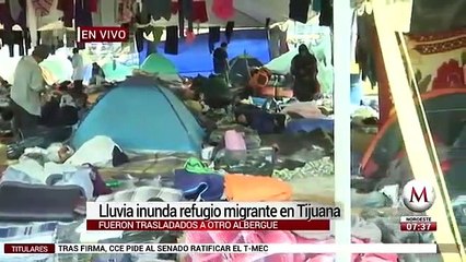 Lluvia 'saca' a migrantes de albergue en Tijuana