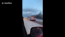 Road collapse after 7.0 earthquake in Anchorage, Alaska