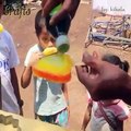 Making ice gola shaved ice with syrup