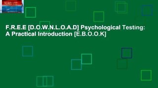 F.R.E.E [D.O.W.N.L.O.A.D] Psychological Testing: A Practical Introduction [E.B.O.O.K]