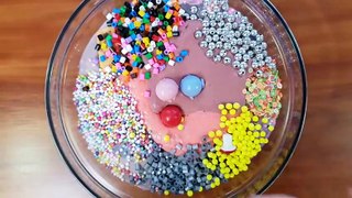 Mixing Old Slime with Emoji Lip Balm and Beads