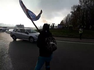 Les gilets jaunes au rond-point de Voreppe