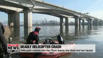 Helicopter crashes into Han River; leaves one dead and two injured