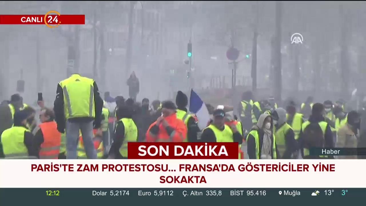 Paris'te zam protestosu