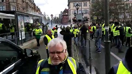 Incident à la manifestation de Strasbourg des gilets jaunes, gaz lacrymogène