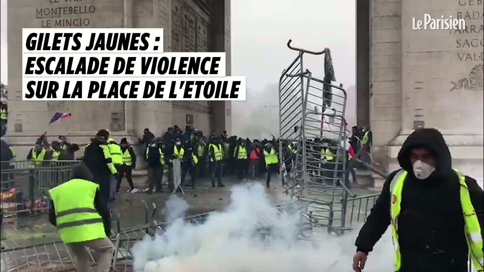 Gilets jaunes : escalade de violences sur la place de l'Etoile - Vidéo  Dailymotion