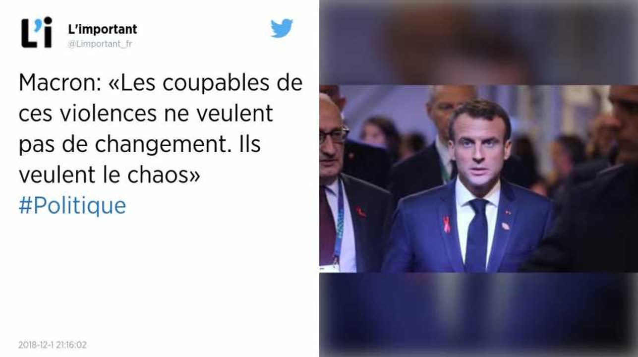 Gilets jaunes. « Les coupables de ces violences ne veulent pas de changement », déclare Macron
