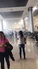 Incendio dentro del Terminal Terrestre de Manta, Ecuador