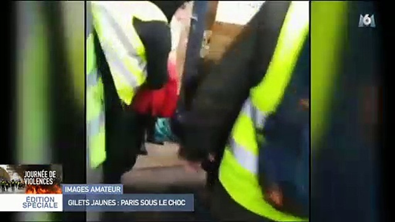 Gilets Jaunes : Au milieu du déchaînement de violence dans Paris, une femme terrorisée demande de la sauver avec son enfant