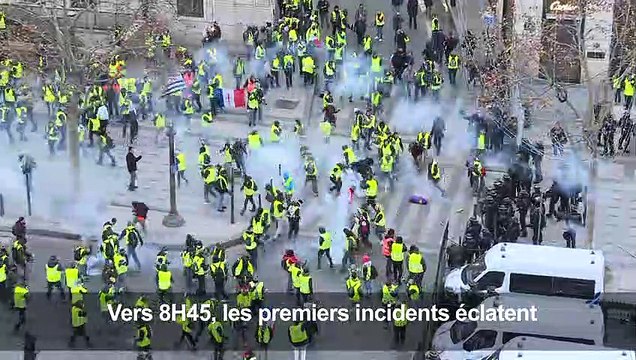 Champs-Élysées: affrontements entre policiers et gilets jaunes